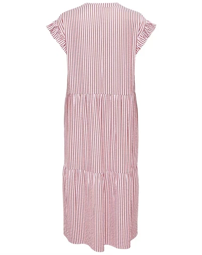 Only - ONLBari Fril Vneck Midi Kjole - Romance Rose